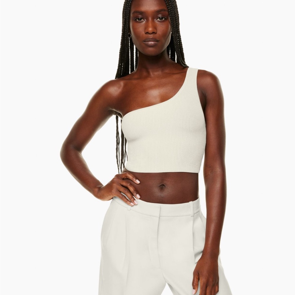 Babaton Aritzia Sculpt Knit One-Shoulder Cropped Tank